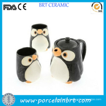 Cute Penguin Hot Ceramic Tea Set with Infuser